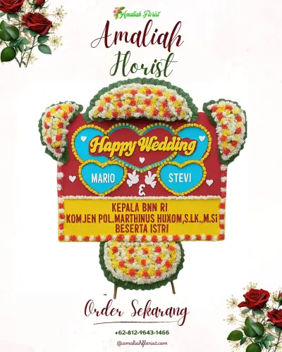 Karangan Papan Bunga Pernikahan di Tonoboyo
